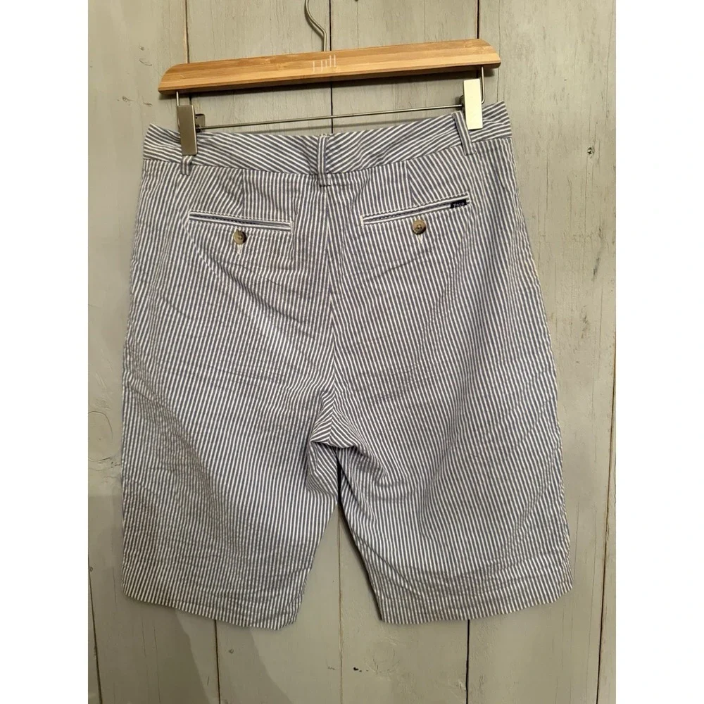 Polo Ralph Lauren Classic Light Blue Striped Seersucker Pony Shorts‎ Boys Sz-20